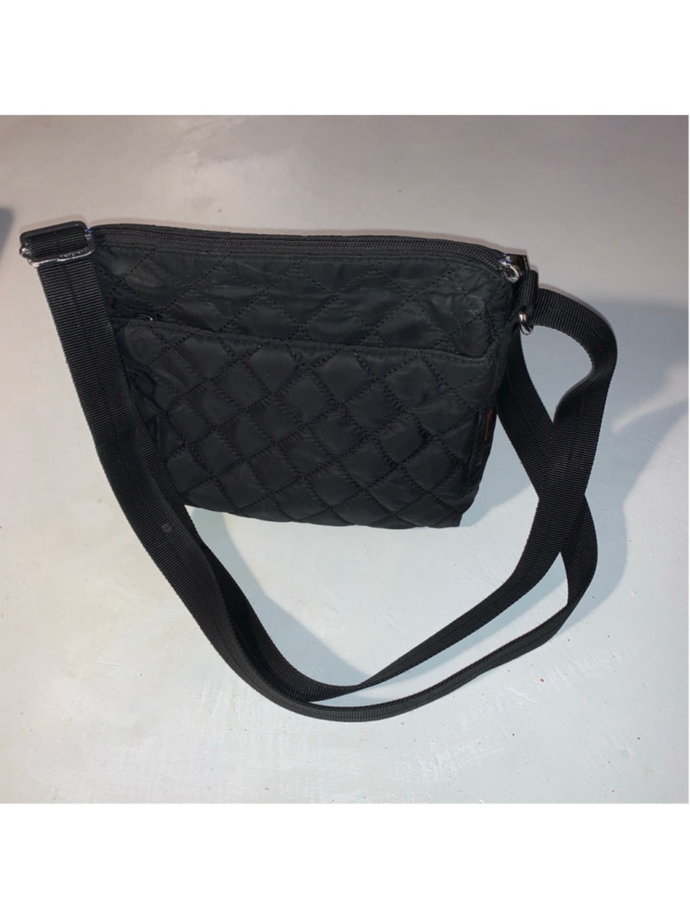 Women's Hedgren Black Quilted Crossbody Bag One Size with red Interior - Picture 3 of 16